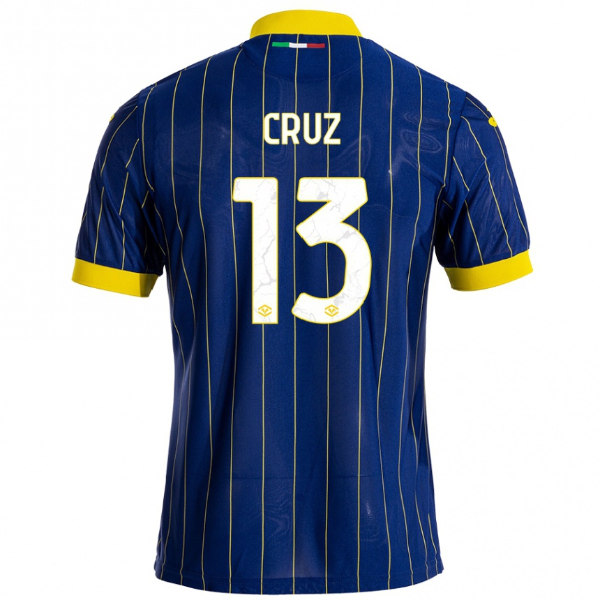 Kids Football Juan Manuel Cruz #13 Blue Yellow Home Jersey 2024/25 T-Shirt Canada