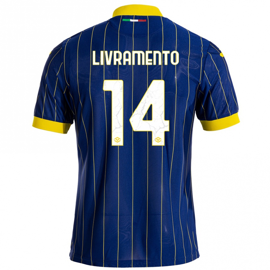 Kids Football Dailon Rocha Livramento #14 Blue Yellow Home Jersey 2024/25 T-Shirt Canada