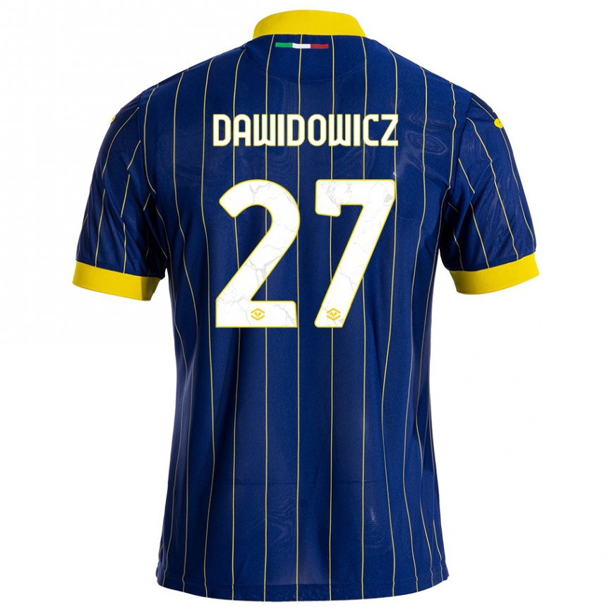 Enfant Football Maillot Pawel Dawidowicz #27 Bleu Jaune Tenues Domicile 2024/25 Canada