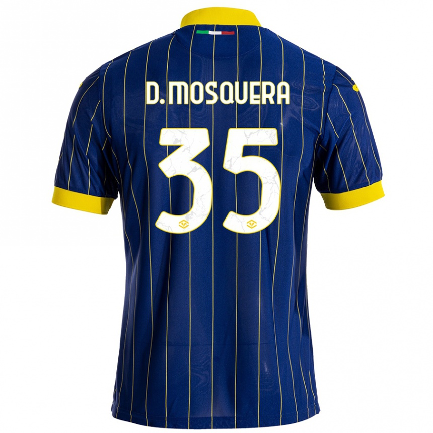 Kids Football Daniel Mosquera #35 Blue Yellow Home Jersey 2024/25 T-Shirt Canada