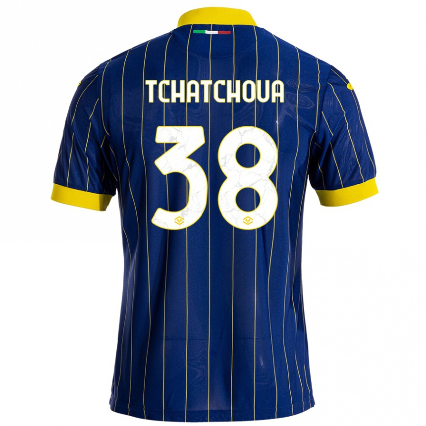 Enfant Football Maillot Jackson Tchatchoua #38 Bleu Jaune Tenues Domicile 2024/25 Canada