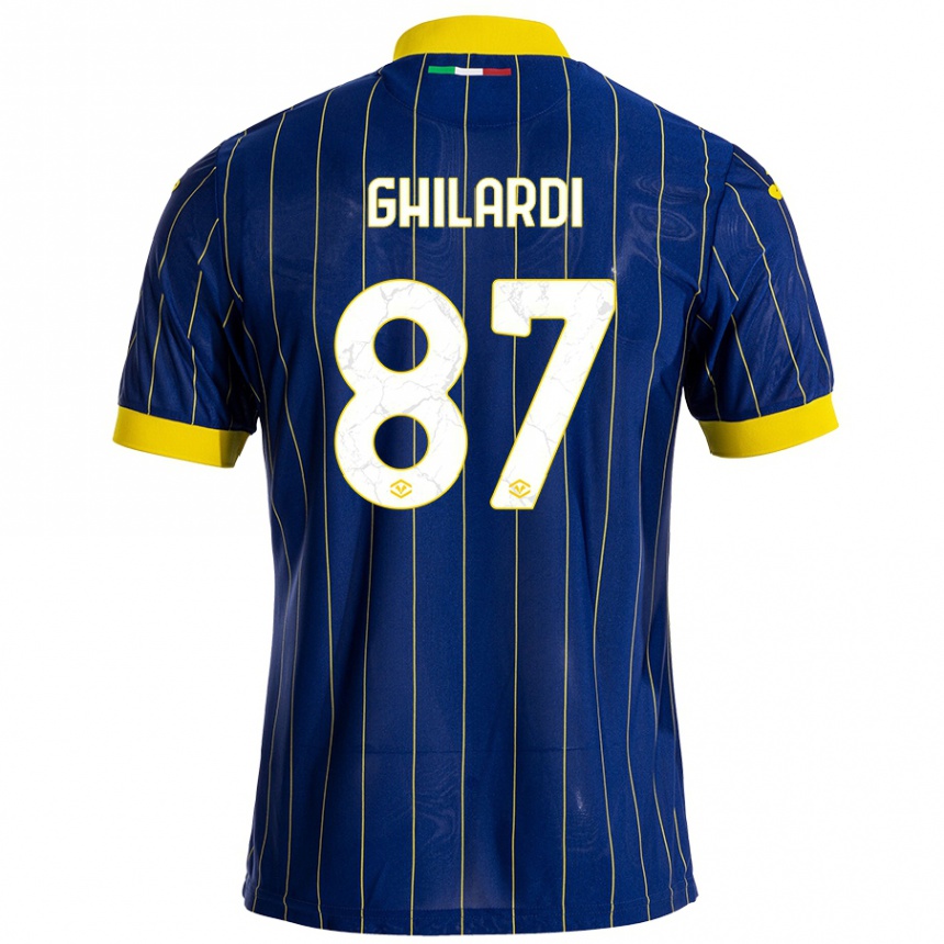 Kids Football Daniele Ghilardi #87 Blue Yellow Home Jersey 2024/25 T-Shirt Canada