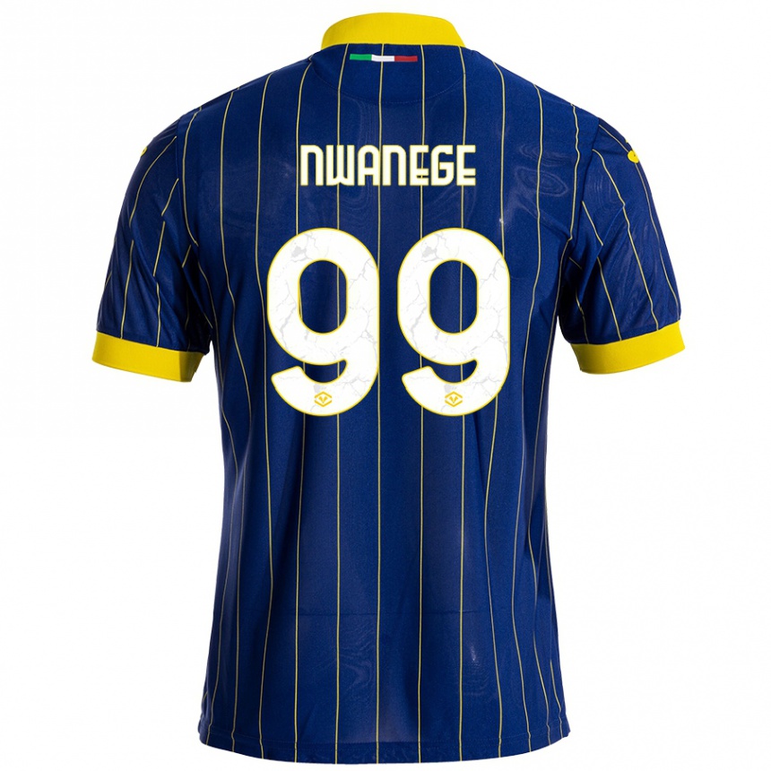 Kids Football Karlson Nwanege #99 Blue Yellow Home Jersey 2024/25 T-Shirt Canada