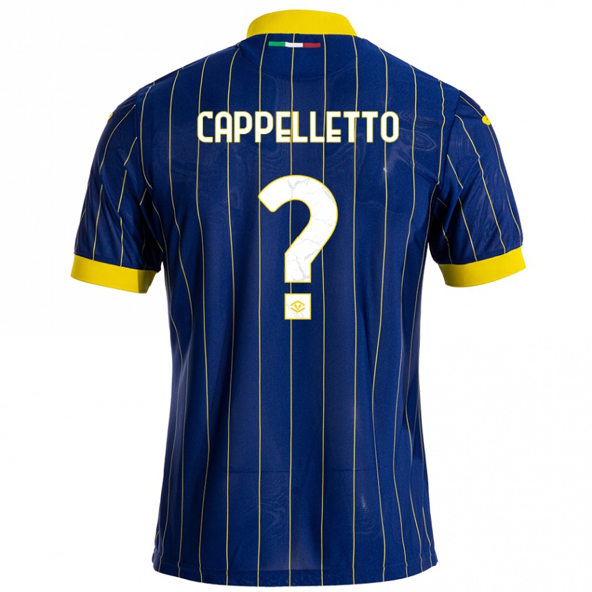 Kids Football Bryan Cappelletto #0 Blue Yellow Home Jersey 2024/25 T-Shirt Canada