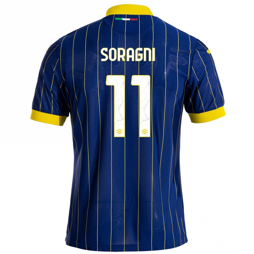 Kids Football Alberto Soragni #11 Blue Yellow Home Jersey 2024/25 T-Shirt Canada