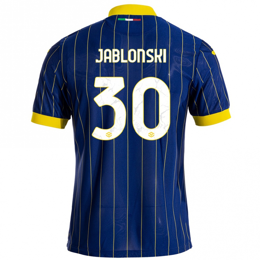 Kids Football Darvin Jablonski #30 Blue Yellow Home Jersey 2024/25 T-Shirt Canada