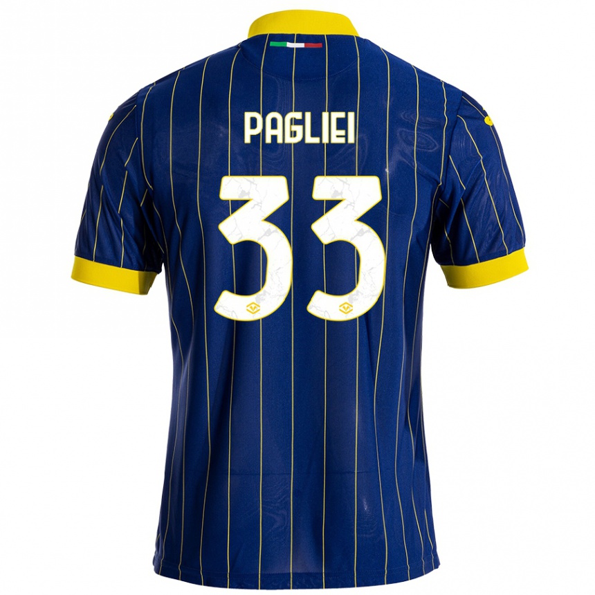 Enfant Football Maillot Matteo Pagliei #33 Bleu Jaune Tenues Domicile 2024/25 Canada