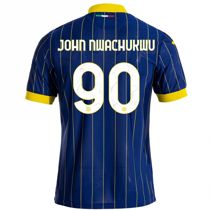 Kids Football Samuel John Nwachukwu #90 Blue Yellow Home Jersey 2024/25 T-Shirt Canada