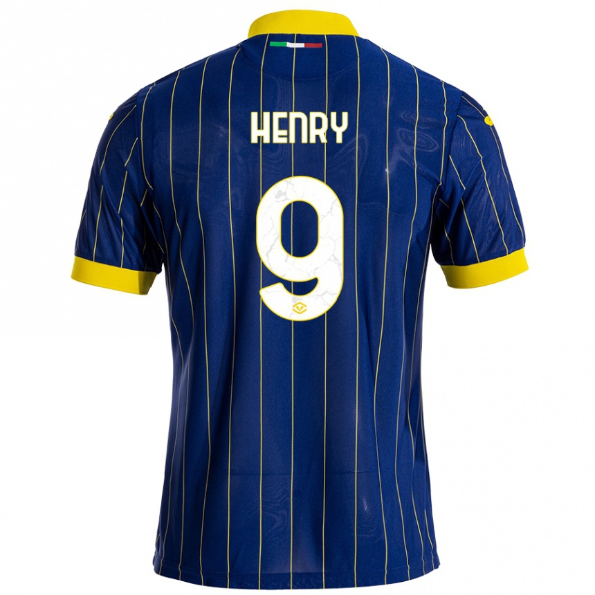 Kids Football Thomas Henry #9 Blue Yellow Home Jersey 2024/25 T-Shirt Canada