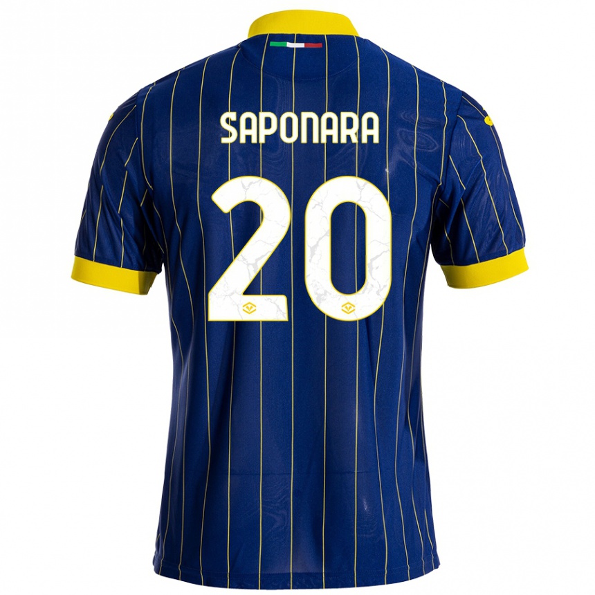 Enfant Football Maillot Riccardo Saponara #20 Bleu Jaune Tenues Domicile 2024/25 Canada