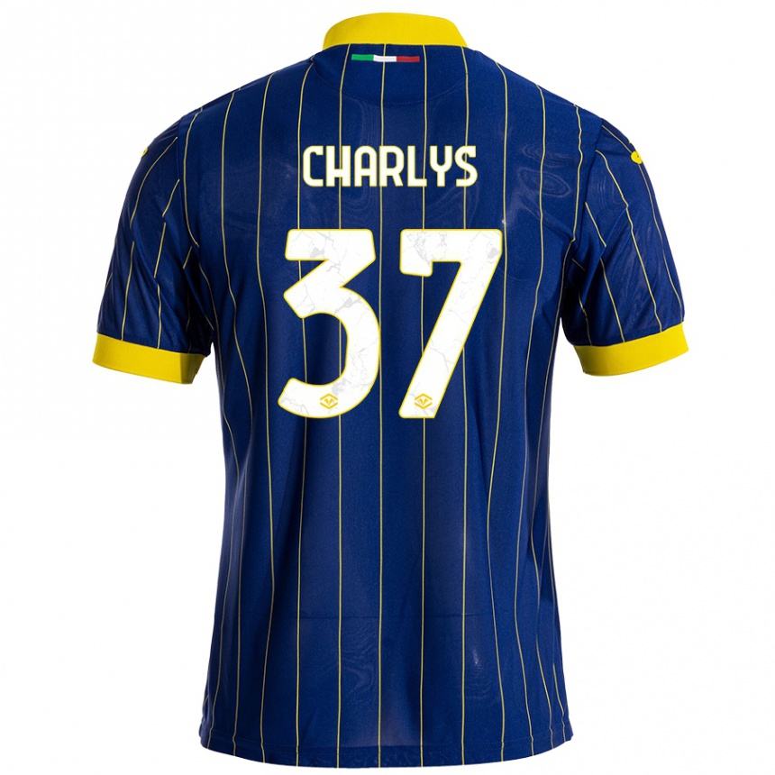 Enfant Football Maillot Charlys #37 Bleu Jaune Tenues Domicile 2024/25 Canada