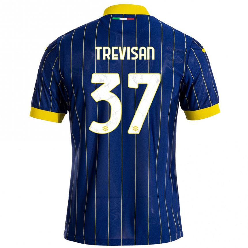 Enfant Football Maillot Michael Trevisan #37 Bleu Jaune Tenues Domicile 2024/25 Canada