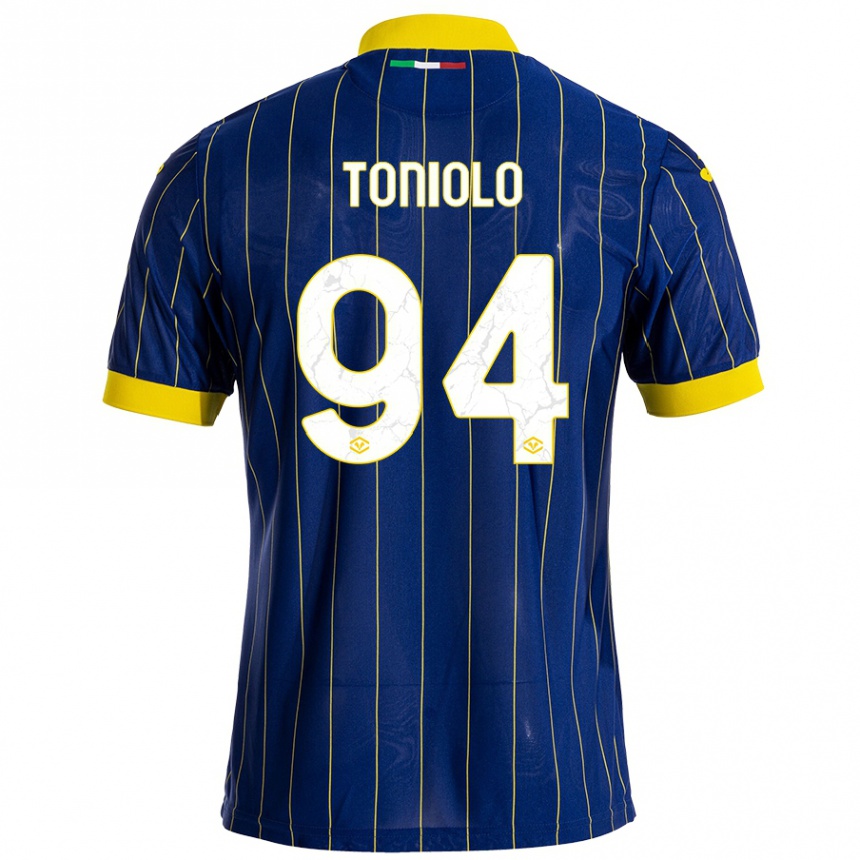 Enfant Football Maillot Giacomo Toniolo #94 Bleu Jaune Tenues Domicile 2024/25 Canada