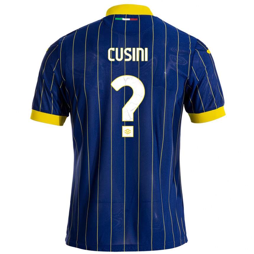 Kids Football Christian Cusini #0 Blue Yellow Home Jersey 2024/25 T-Shirt Canada