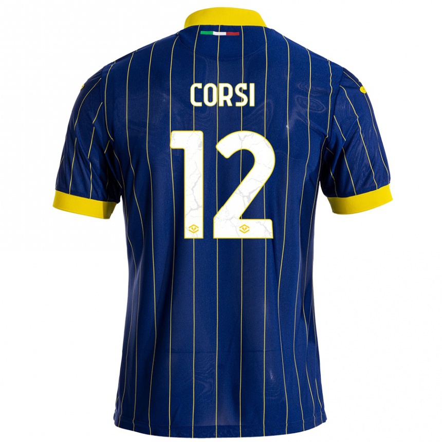 Enfant Football Maillot Sara Corsi #12 Bleu Jaune Tenues Domicile 2024/25 Canada