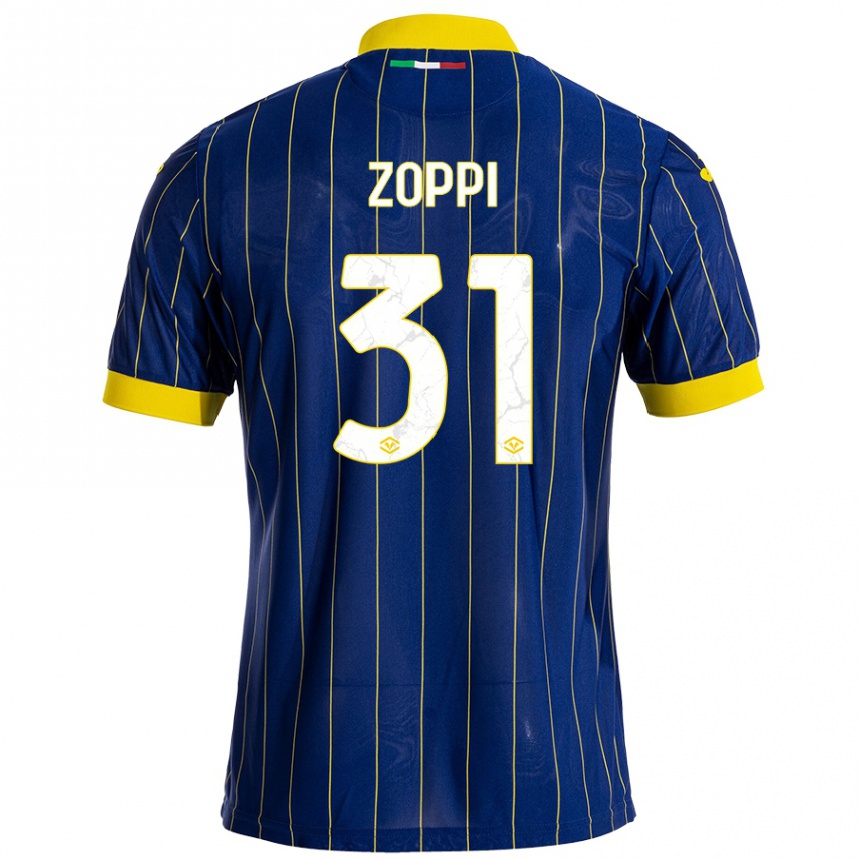 Kids Football Sofia Zoppi #31 Blue Yellow Home Jersey 2024/25 T-Shirt Canada