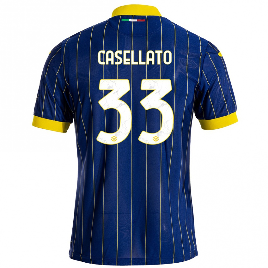 Kids Football Elisa Casellato #33 Blue Yellow Home Jersey 2024/25 T-Shirt Canada