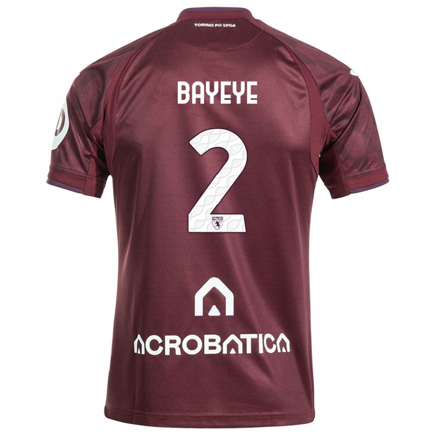 Kids Football Brian Bayeye #2 Maroon White Home Jersey 2024/25 T-Shirt Canada