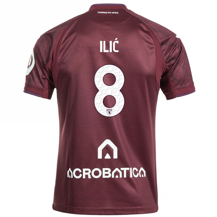 Kids Football Ivan Ilić #8 Maroon White Home Jersey 2024/25 T-Shirt Canada