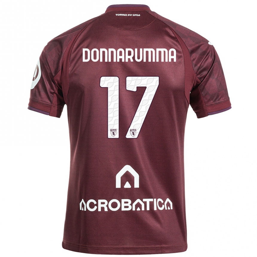 Kids Football Antonio Donnarumma #17 Maroon White Home Jersey 2024/25 T-Shirt Canada