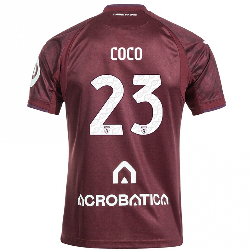 Kids Football Saúl Coco #23 Maroon White Home Jersey 2024/25 T-Shirt Canada