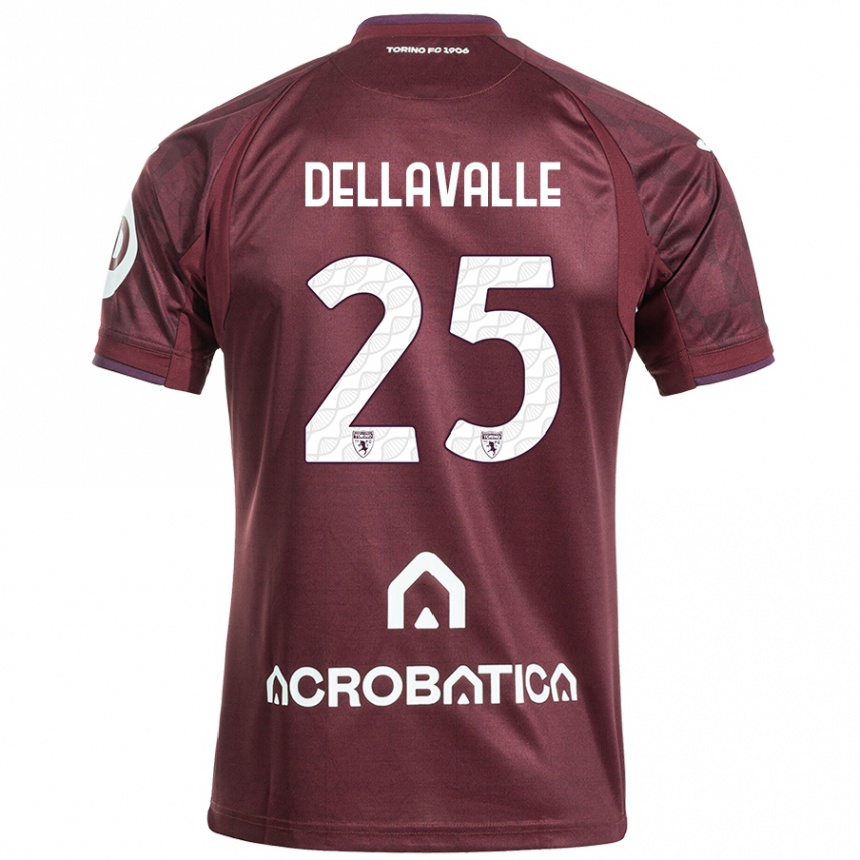 Kids Football Alessandro Dellavalle #25 Maroon White Home Jersey 2024/25 T-Shirt Canada