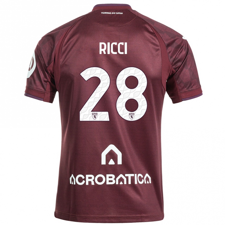 Kids Football Samuele Ricci #28 Maroon White Home Jersey 2024/25 T-Shirt Canada