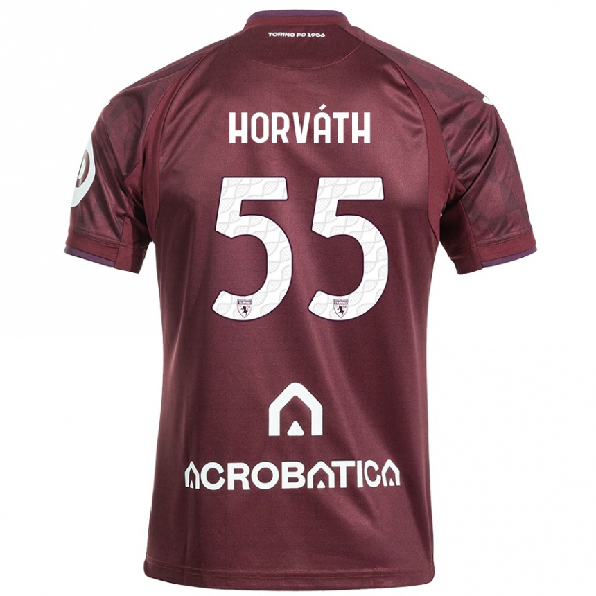 Kids Football Krisztofer Horváth #55 Maroon White Home Jersey 2024/25 T-Shirt Canada