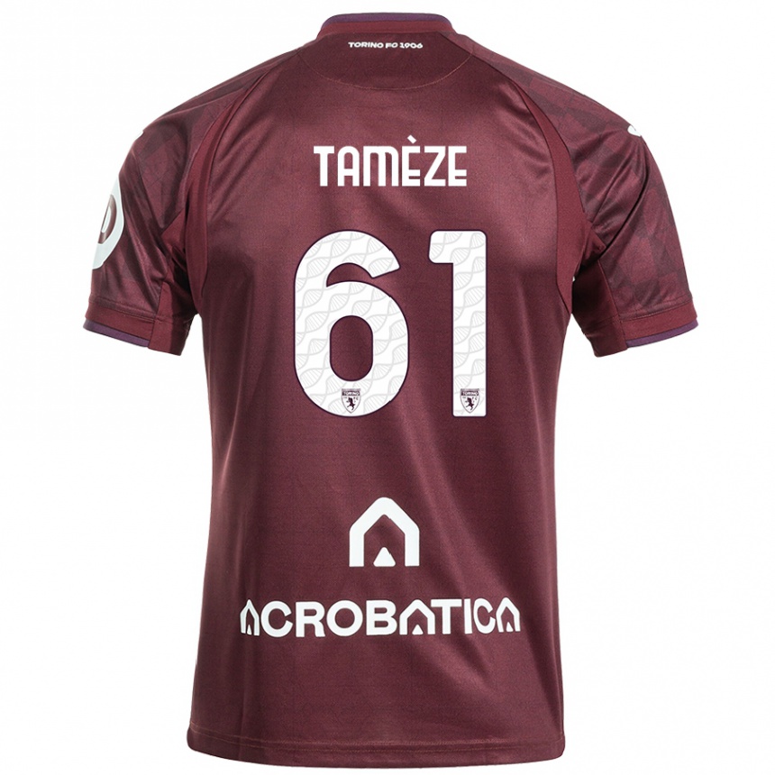 Kids Football Adrien Tamèze #61 Maroon White Home Jersey 2024/25 T-Shirt Canada