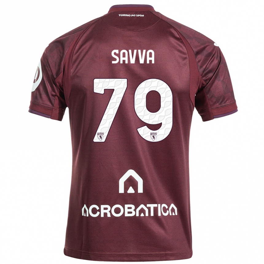 Kids Football Zanos Savva #79 Maroon White Home Jersey 2024/25 T-Shirt Canada