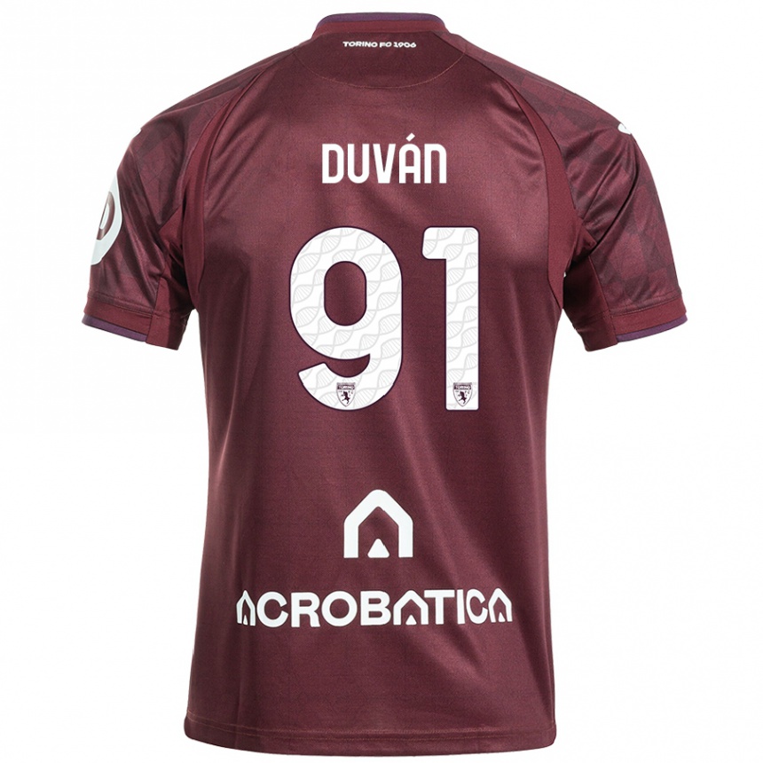 Enfant Football Maillot Duván Zapata #91 Bordeaux Blanc Tenues Domicile 2024/25 Canada