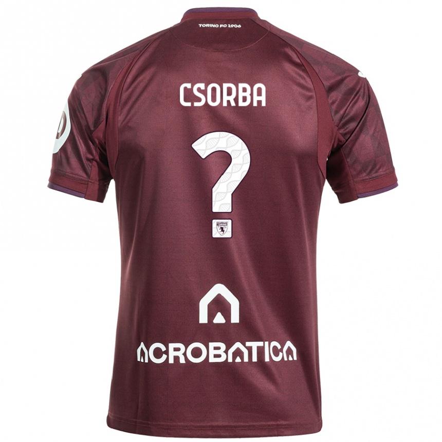 Kids Football Noel Csorba #0 Maroon White Home Jersey 2024/25 T-Shirt Canada