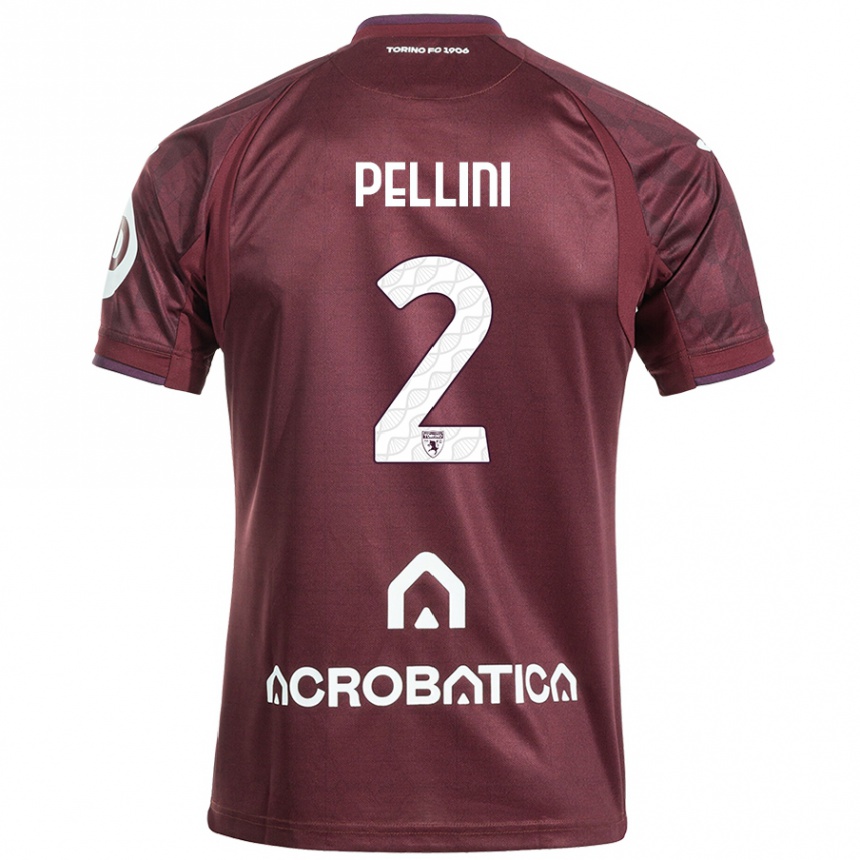 Kids Football Mattia Pellini #2 Maroon White Home Jersey 2024/25 T-Shirt Canada