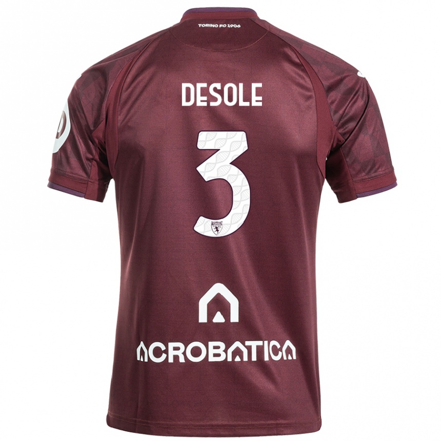 Enfant Football Maillot Fabio Desole #3 Bordeaux Blanc Tenues Domicile 2024/25 Canada