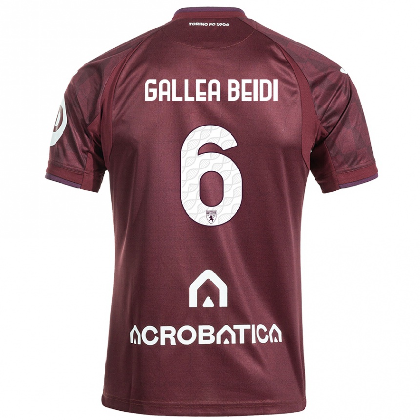 Kids Football Francesco Gallea Beidi #6 Maroon White Home Jersey 2024/25 T-Shirt Canada