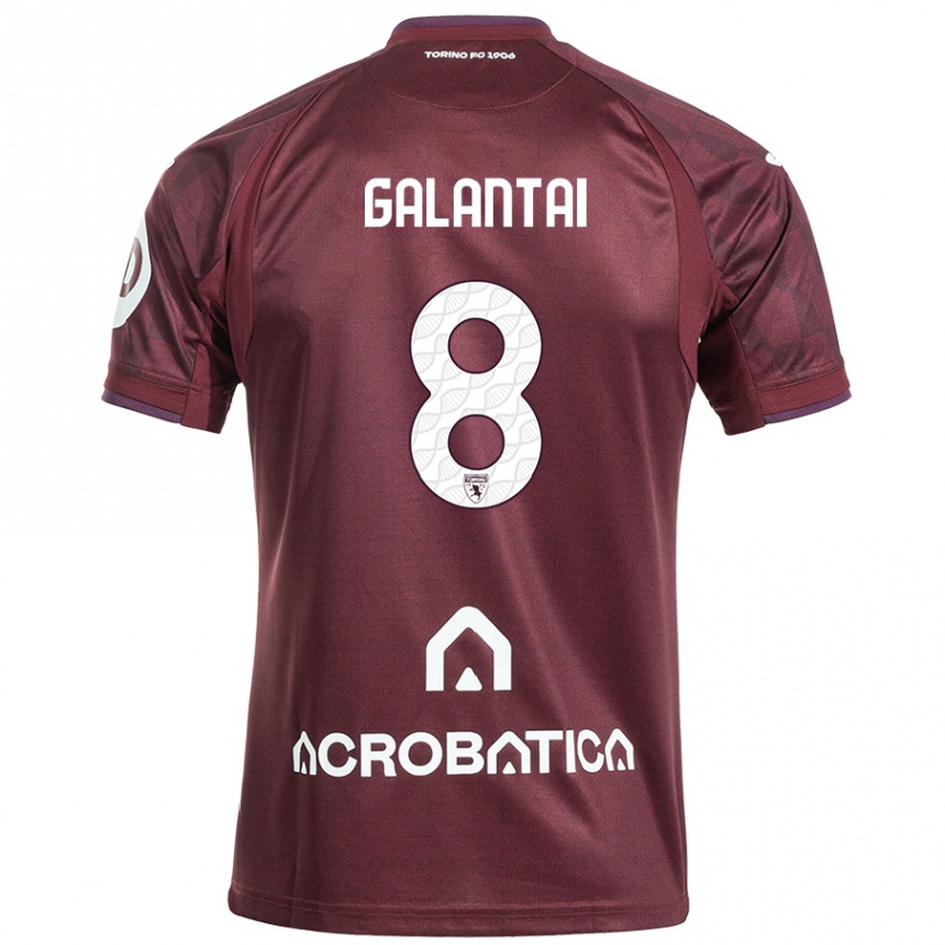 Kids Football Tamás Galántai #8 Maroon White Home Jersey 2024/25 T-Shirt Canada