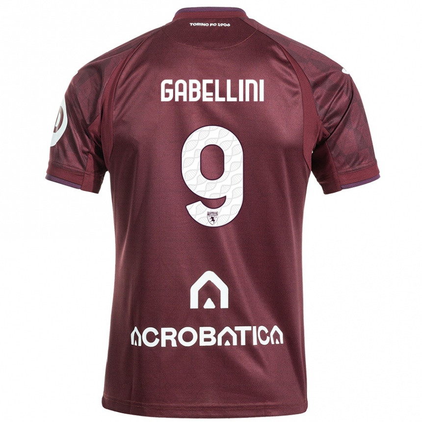 Kids Football Tommaso Gabellini #9 Maroon White Home Jersey 2024/25 T-Shirt Canada