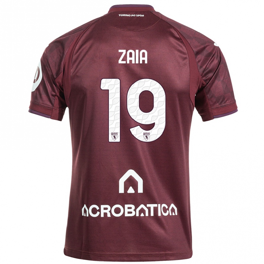 Kids Football Edoardo Zaia #19 Maroon White Home Jersey 2024/25 T-Shirt Canada