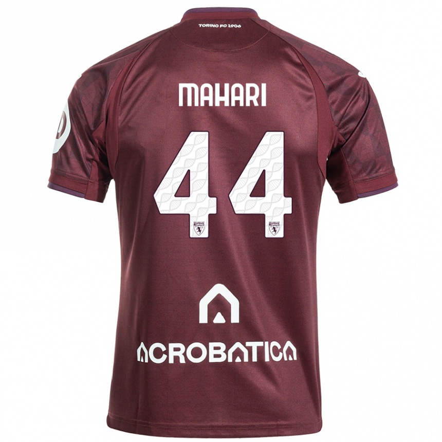 Kids Football Efdon Mahari #44 Maroon White Home Jersey 2024/25 T-Shirt Canada