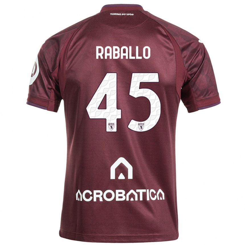 Kids Football Alessio Raballo #45 Maroon White Home Jersey 2024/25 T-Shirt Canada