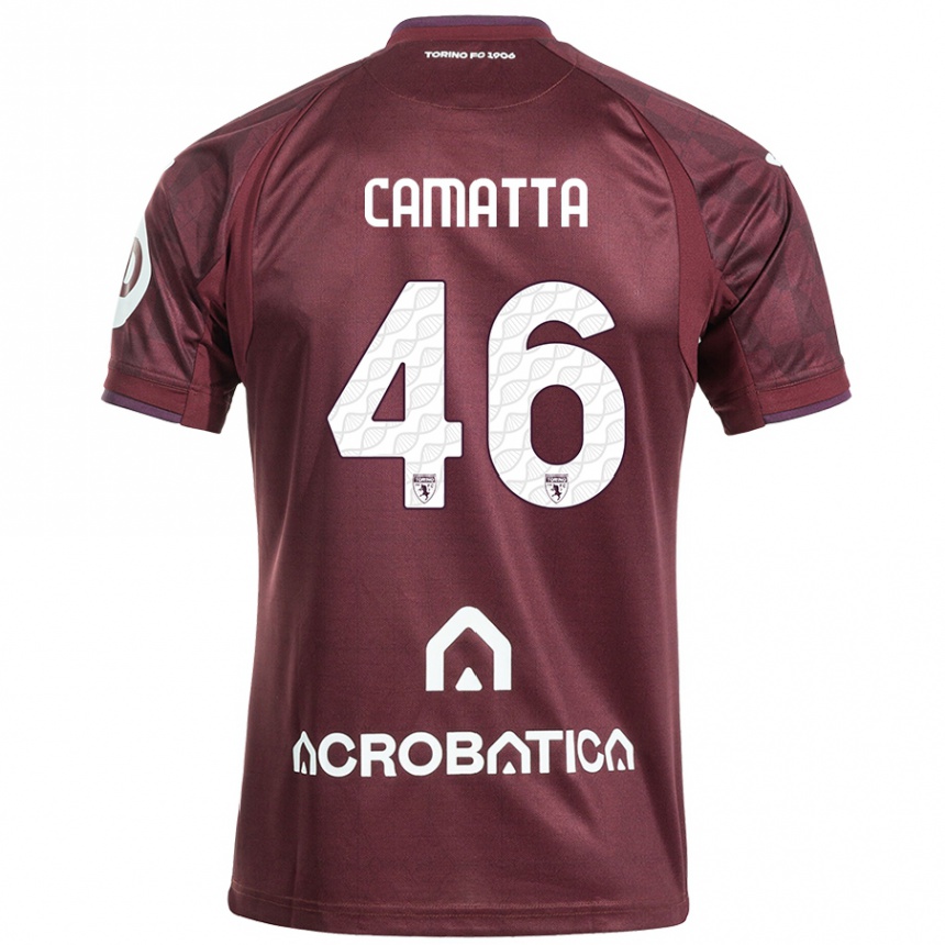 Kids Football Alessandro Camatta #46 Maroon White Home Jersey 2024/25 T-Shirt Canada