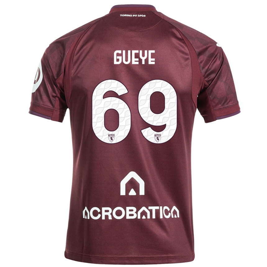 Kids Football Ousmane Gueye #69 Maroon White Home Jersey 2024/25 T-Shirt Canada