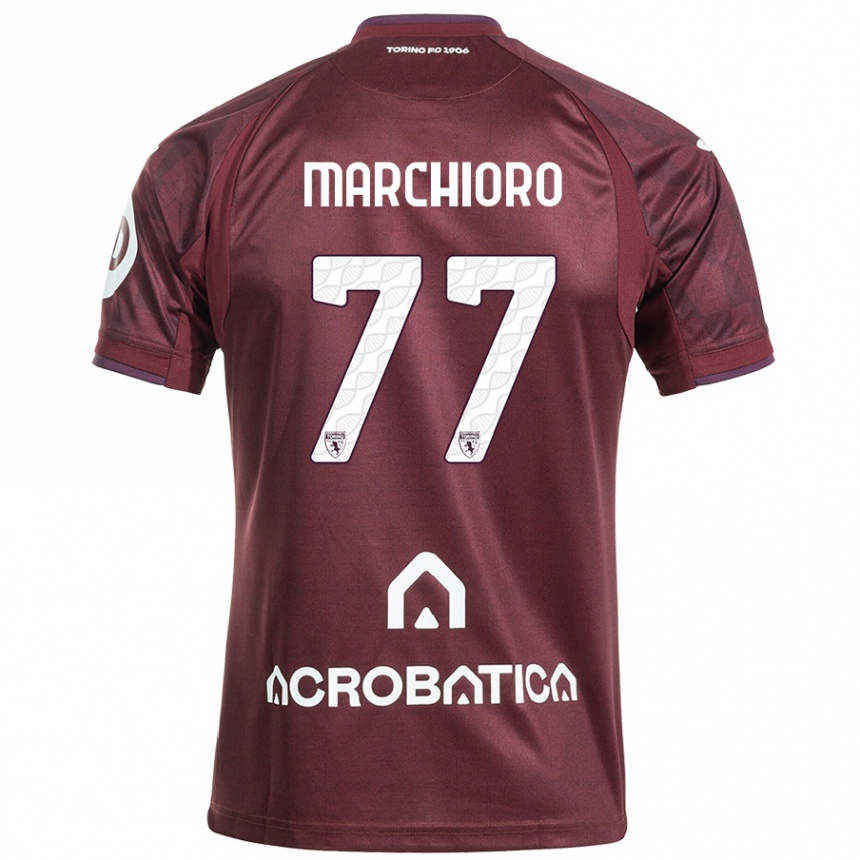 Kids Football Raffaele Marchioro #77 Maroon White Home Jersey 2024/25 T-Shirt Canada