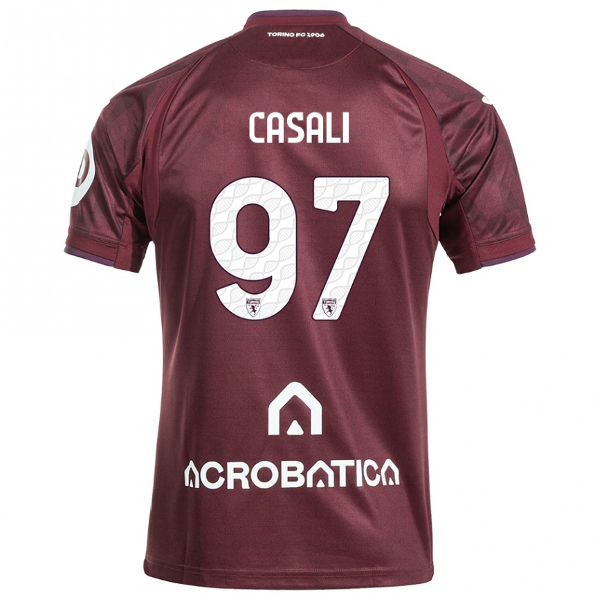 Enfant Football Maillot Michele Casali #97 Bordeaux Blanc Tenues Domicile 2024/25 Canada