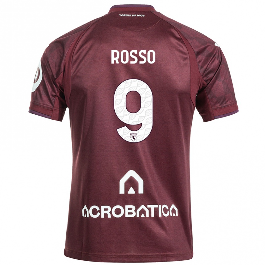 Kids Football Eleonora Rosso #9 Maroon White Home Jersey 2024/25 T-Shirt Canada