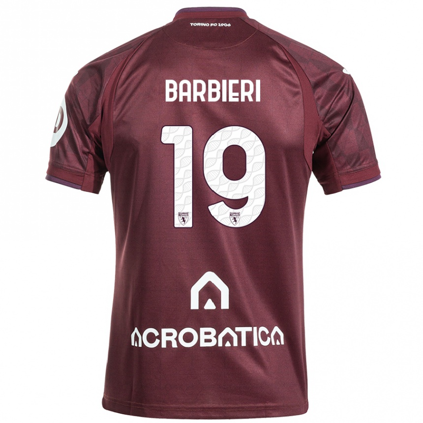 Kids Football Raffaella Barbieri #19 Maroon White Home Jersey 2024/25 T-Shirt Canada