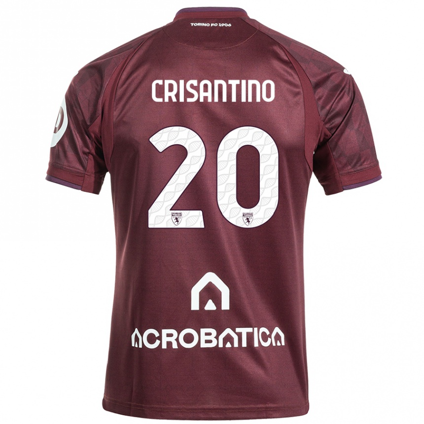 Enfant Football Maillot Giulia Crisantino #20 Bordeaux Blanc Tenues Domicile 2024/25 Canada