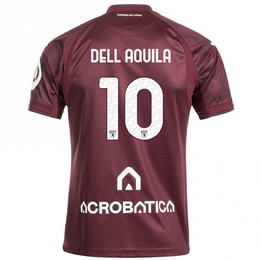 Kids Football Francesco Dell'aquila #10 Maroon White Home Jersey 2024/25 T-Shirt Canada