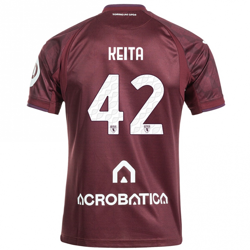 Kids Football Karamoko Keita #42 Maroon White Home Jersey 2024/25 T-Shirt Canada