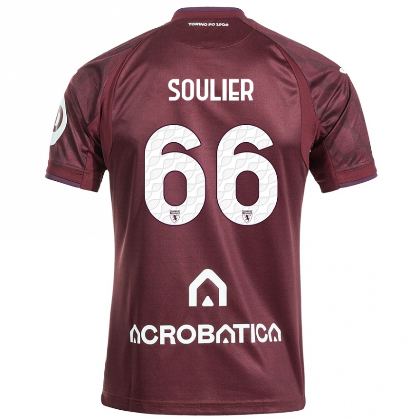 Kids Football Evan Soulier #66 Maroon White Home Jersey 2024/25 T-Shirt Canada